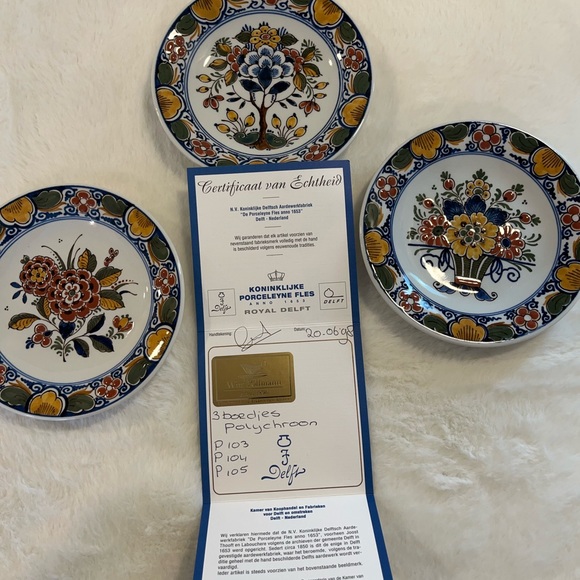 Vintage royal delft set of 3 with certificate - Picture 11 of 11